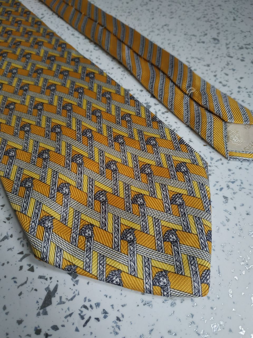 Versace Versace Monogram Medusa Logo Silk Tie Size ONE SIZE - 5 Thumbnail