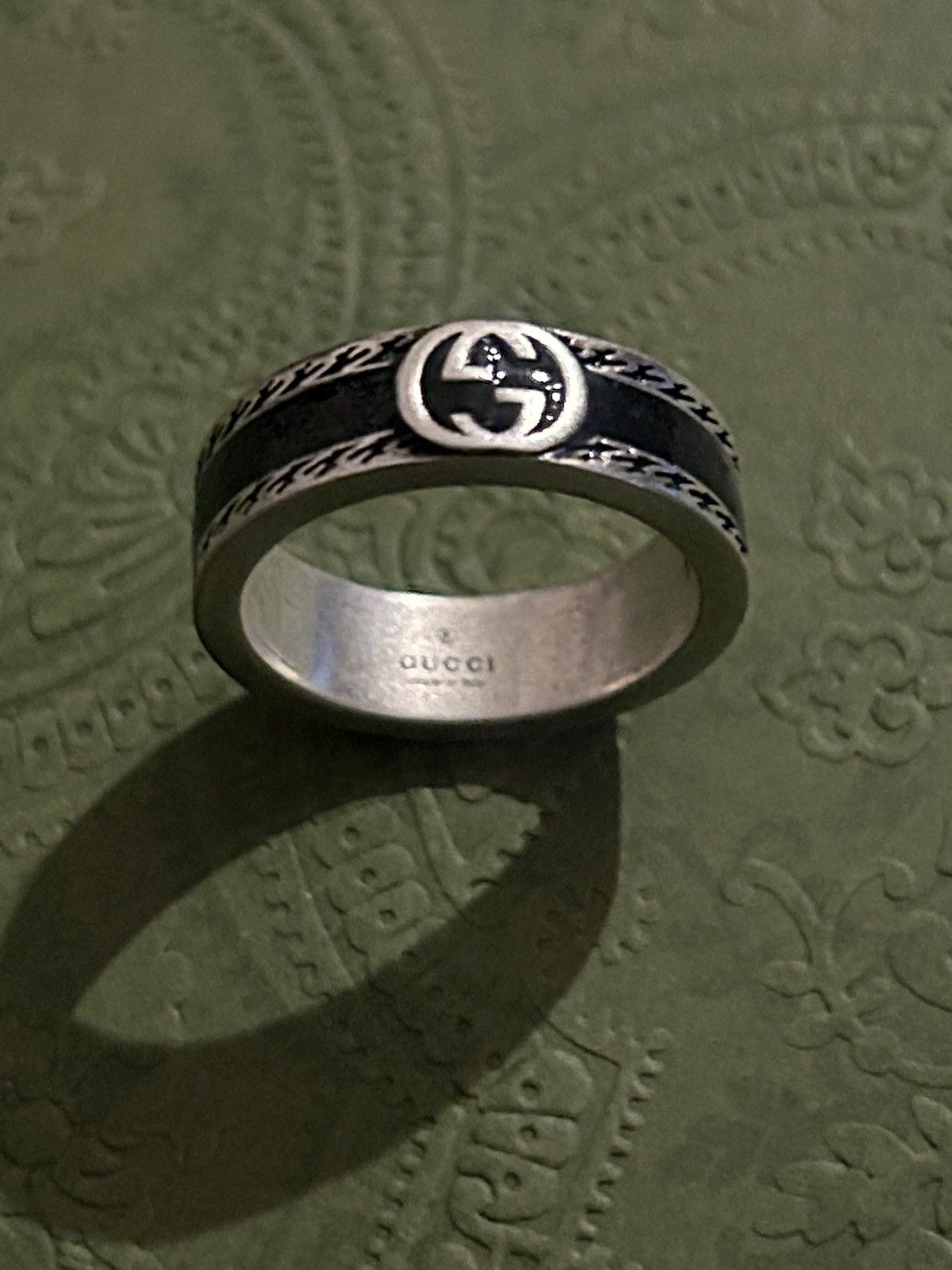 Gucci Gucci GG Sterling Silver Enamel Ring AG 925 645573 Size ONE SIZE - 2 Thumbnail