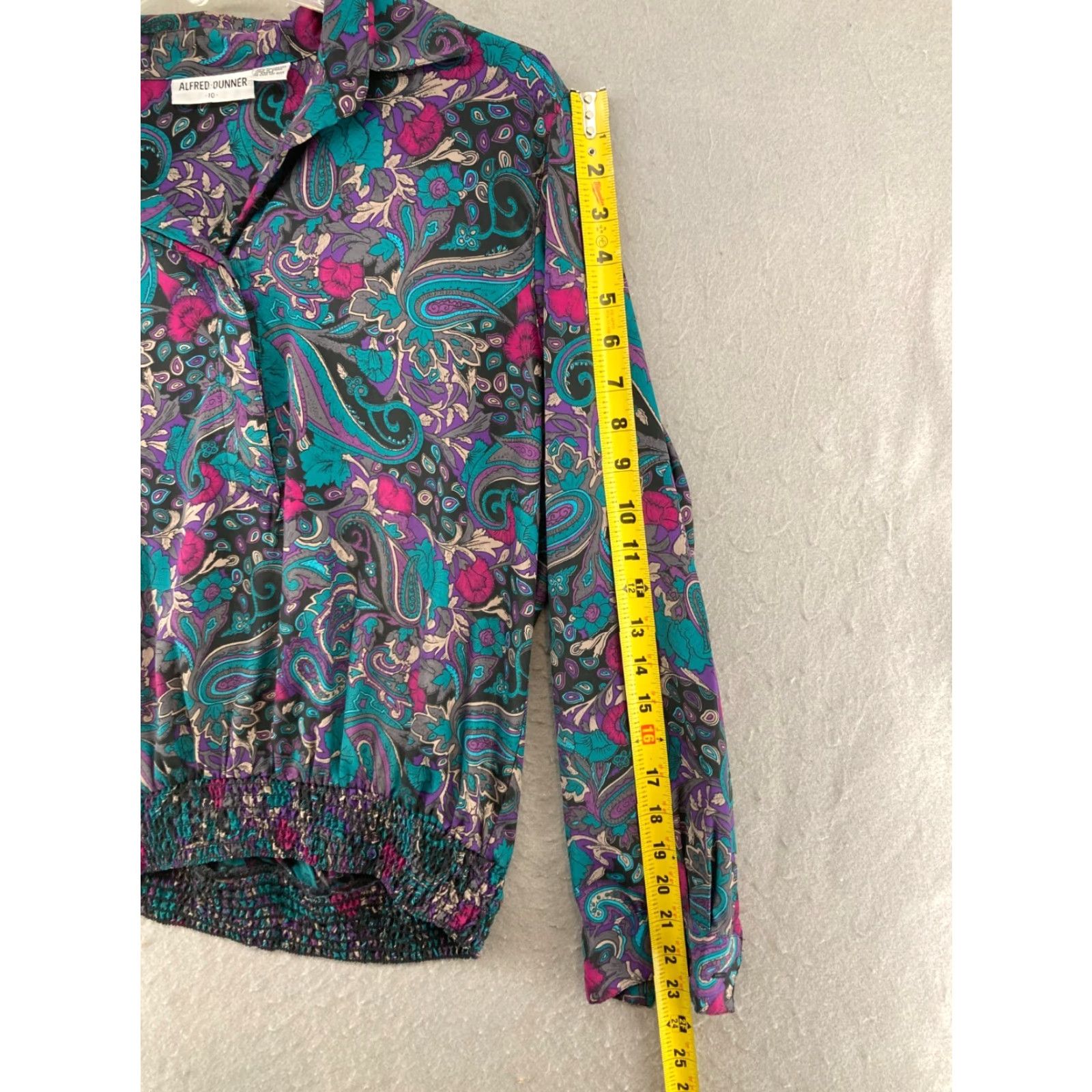 Vintage Alfred Dunner Womens Shirt 10 Vintage Purple Paisley Pullover Shoulder Pad Shirt Adult 10 Purple Paisley 80s 90s Womens Size L / US 10 / IT 46 - 4 Thumbnail
