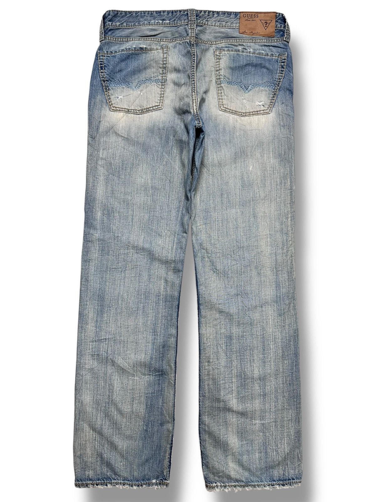 Guess Guess Vintage Distressed Ripped Straight Leg Jean With Faded Size US 36 / EU 52 - 3 Thumbnail
