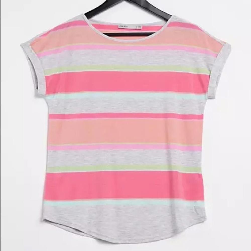 Asos ASOS Pink Striped Short Sleeve T Shirt Size M / US 6-8 / IT 42-44 - 1 Thumbnail