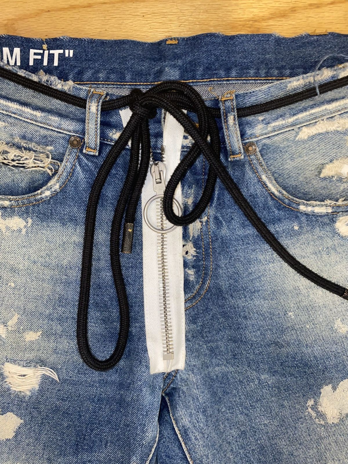 Off-White Off White blue Denim Early Collection s. 30 diagonal stripe Size US 30 / EU 46 - 4 Thumbnail