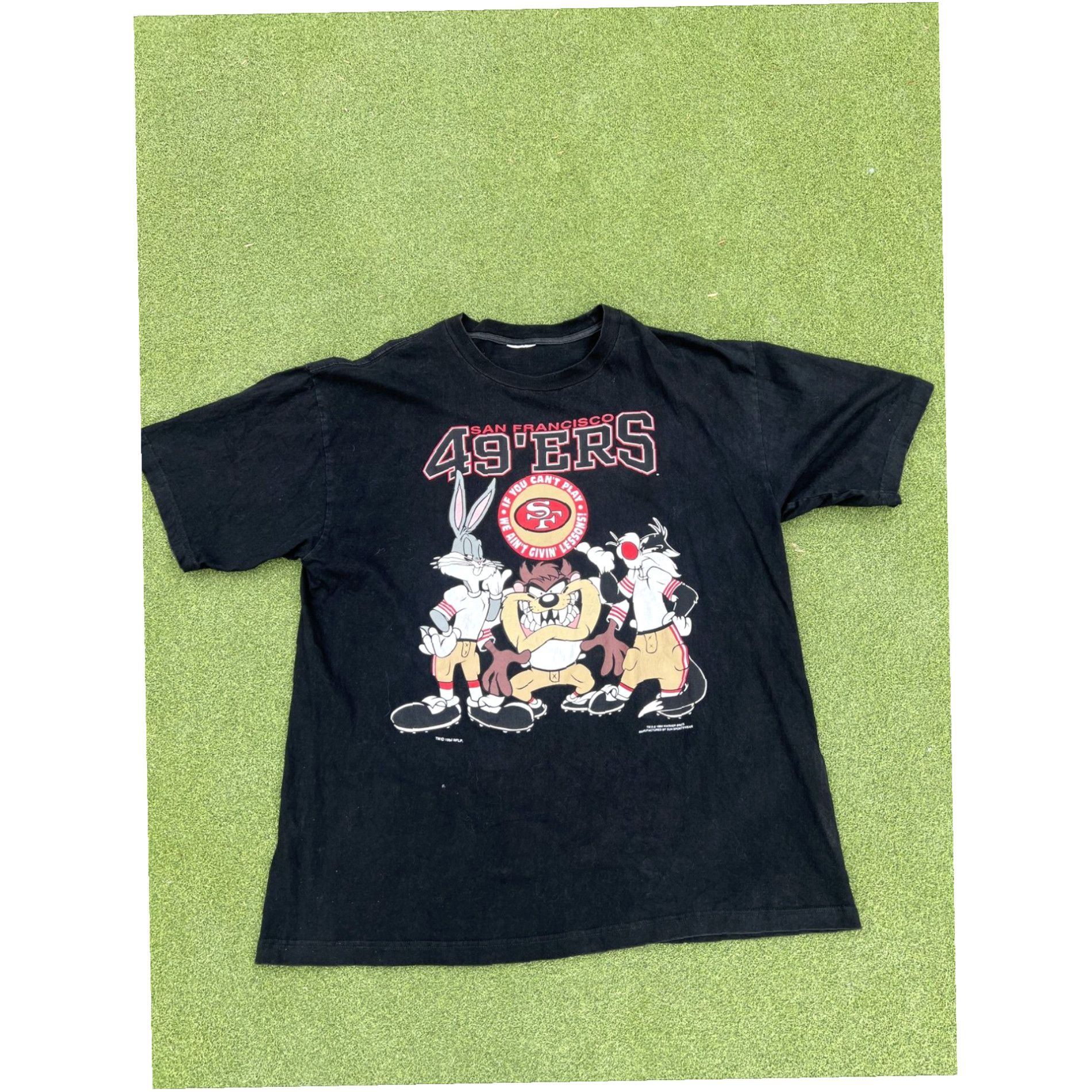 Vintage Vintage 49ers Taz Looney Tunes T Shirt Taz Bugs Sylvester 1994 Rare Xl/2xl Size US XXL / EU 58 / 5 - 1 Thumbnail