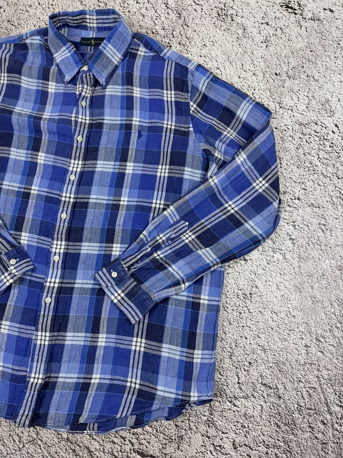 Ralph Lauren Polo Ralph Lauren 100% Linen Plaid Summer Shirt XXL Size US XXL / EU 58 / 5 - 3 Thumbnail