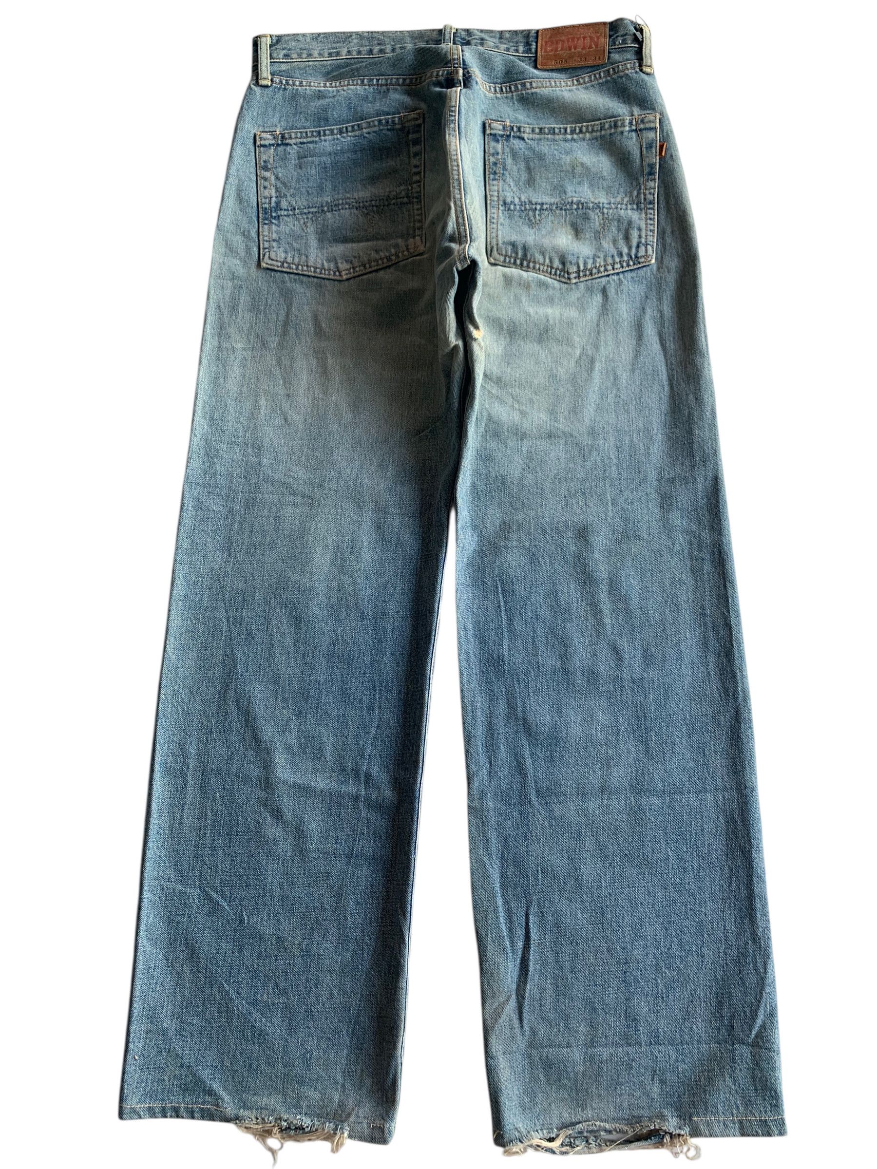 Kapital VINTAGE EDWIN 505 SELVEDGE BAGGY FADED DISTRESSED DENIM Size US 33 - 3 Thumbnail