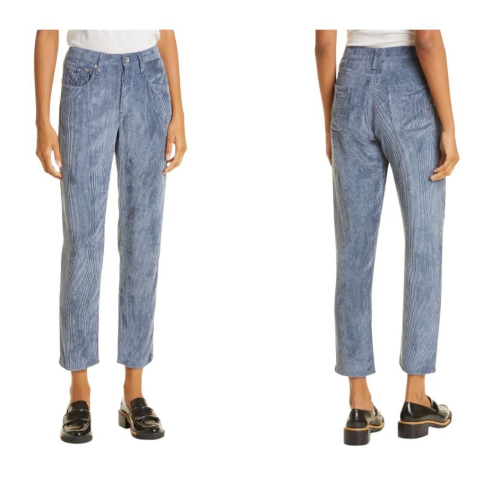 Rag & Bone Rag & Bone Rosa Crop Corduroy Pants Blue Sz 30 NWT $395 MSRP Size 30" / US 8 / IT 44 - 1 Thumbnail