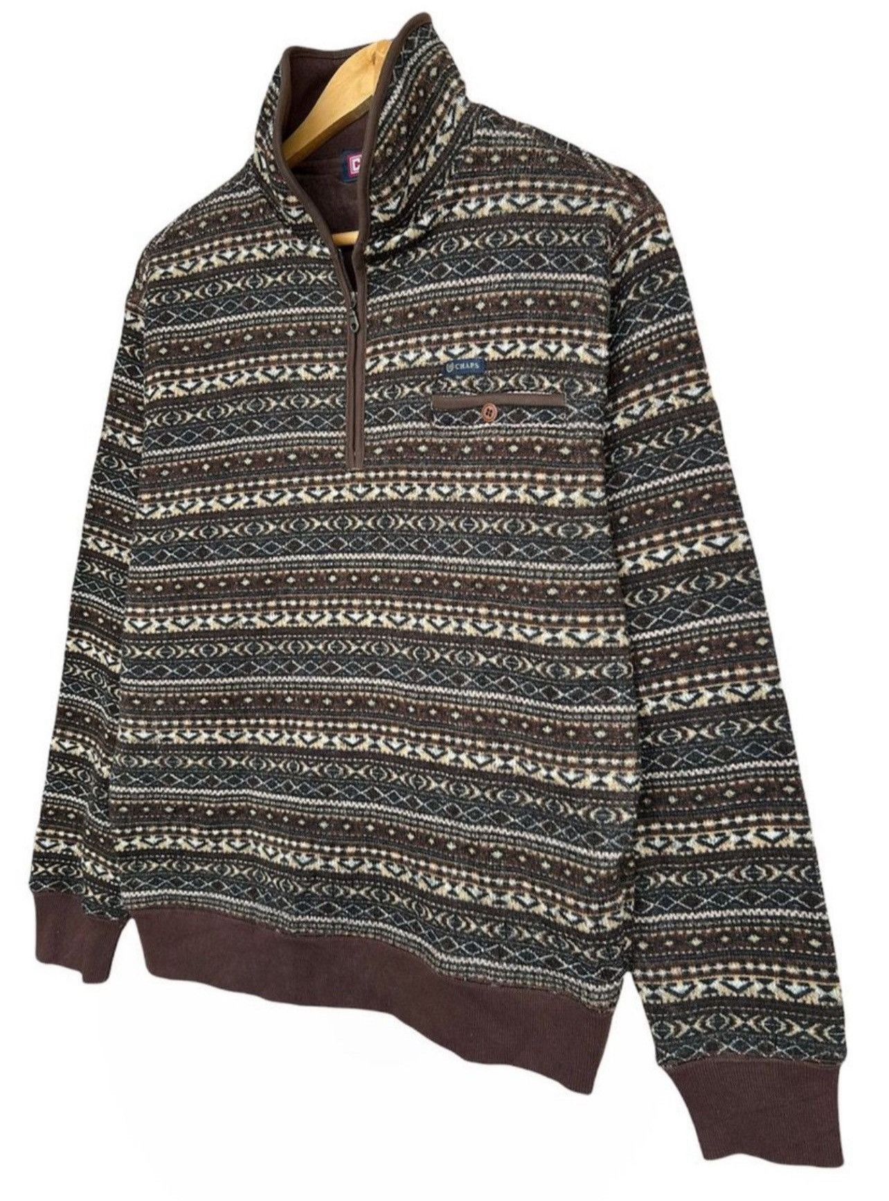Chaps Ralph Lauren Vintage Chaps Ralph Lauren Half Zipper Brown Sweatshirt Size US L / EU 52-54 / 3 - 4 Thumbnail