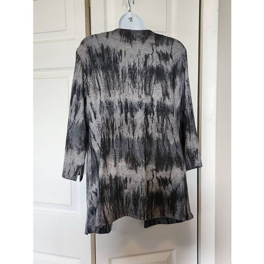 Chicos Chico's Gray Tiedie Cardigan Size XS / US 0-2 / IT 36-38 - 2 Thumbnail