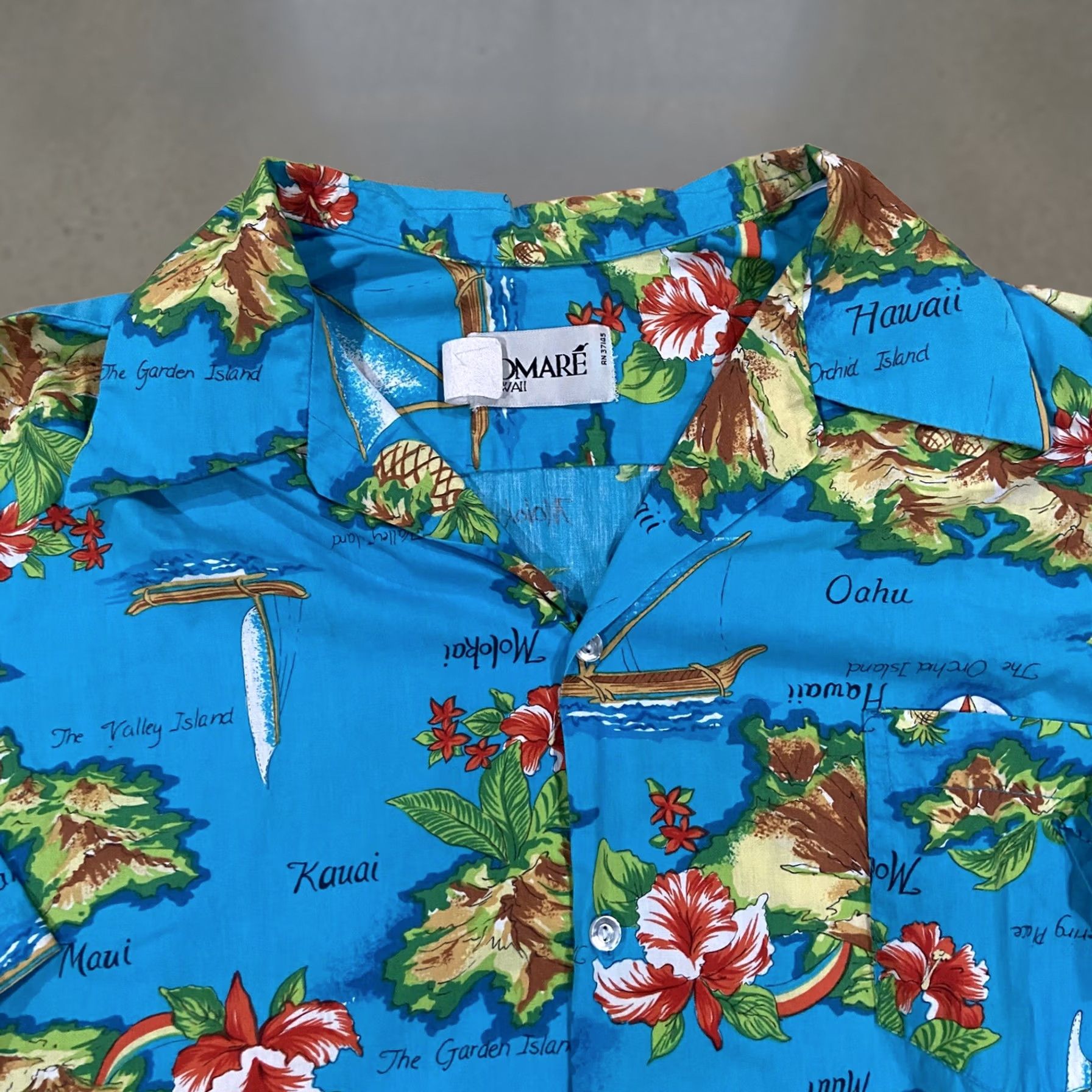 Vintage VINTAGE Pomare Shirt Mens XL Hawaiian 1960s Blue Yellow Beach Sportswear/Beach Size US XL / EU 56 / 4 - 1 Thumbnail