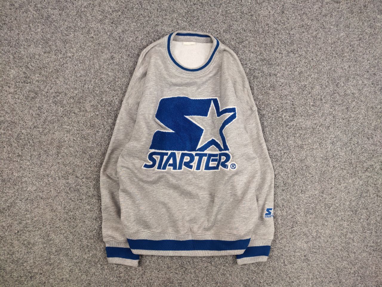 Starter Vintage Starter Blue embroidered Logo Crew Chek Sweatshirt Size US S / EU 44-46 / 1 - 1 Thumbnail