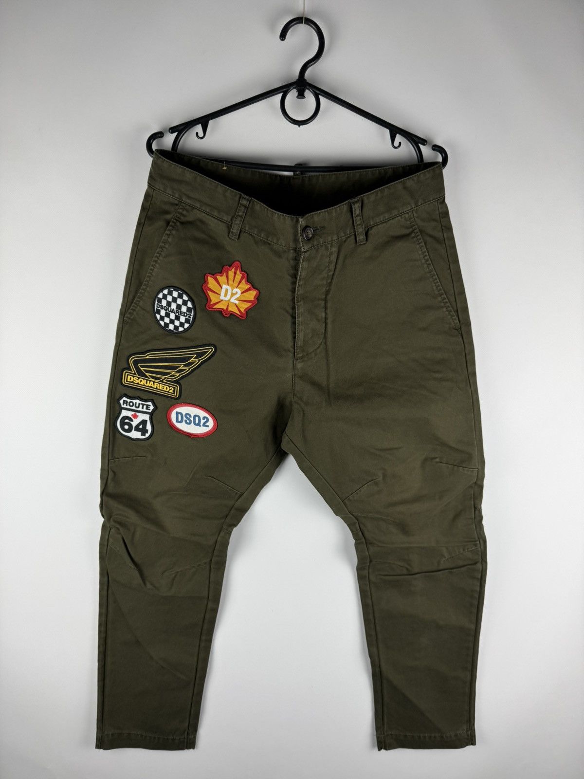 Dsquared2 Dsquared2 Sexy Cargo Biker Patch Cropped Pants Olive SS20 Size US 31 - 1 Thumbnail