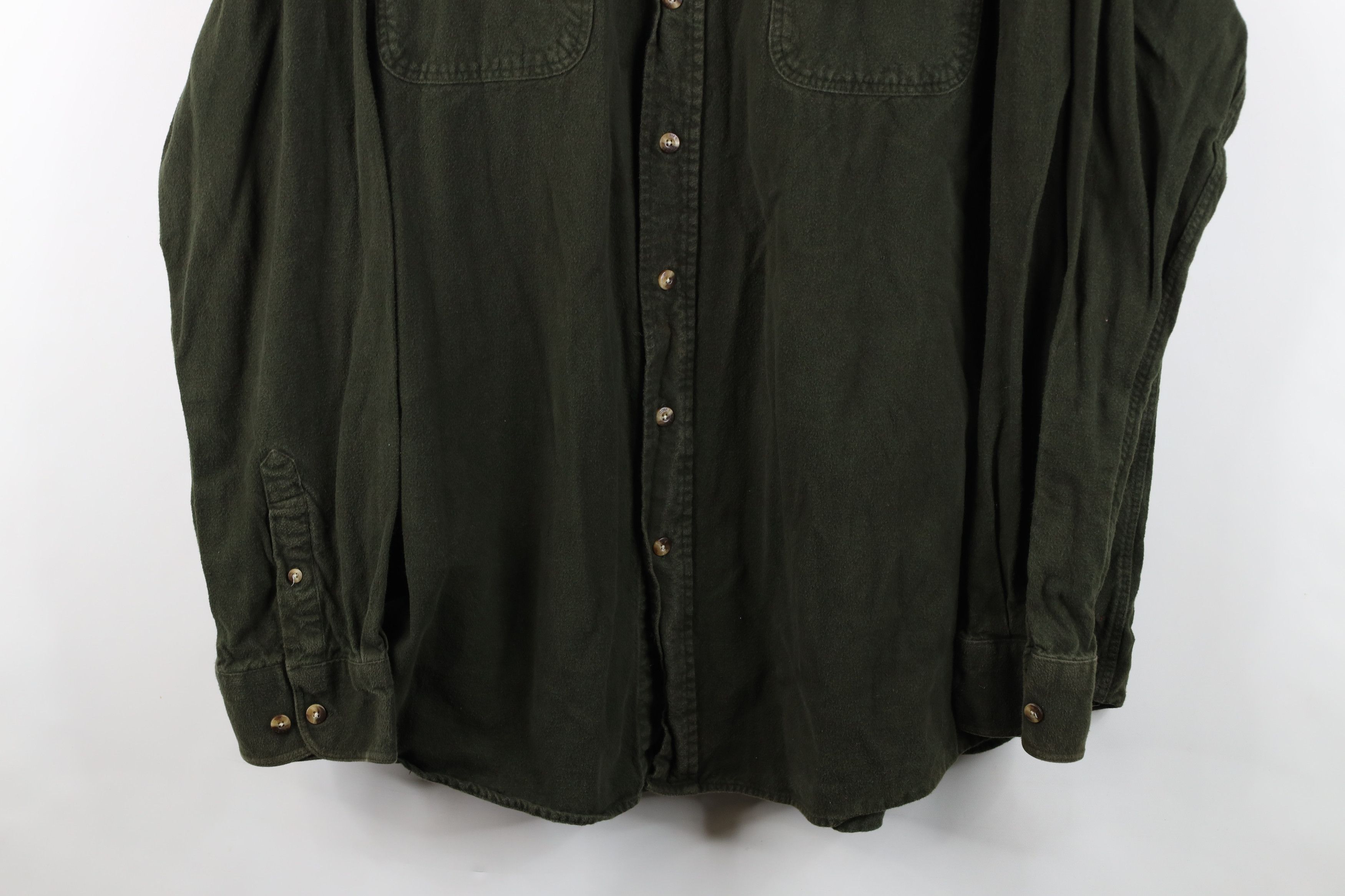 Vintage Vintage 90s Streetwear Chamois Collared Button Shirt Green Size US XXL / EU 58 / 5 - 3 Thumbnail