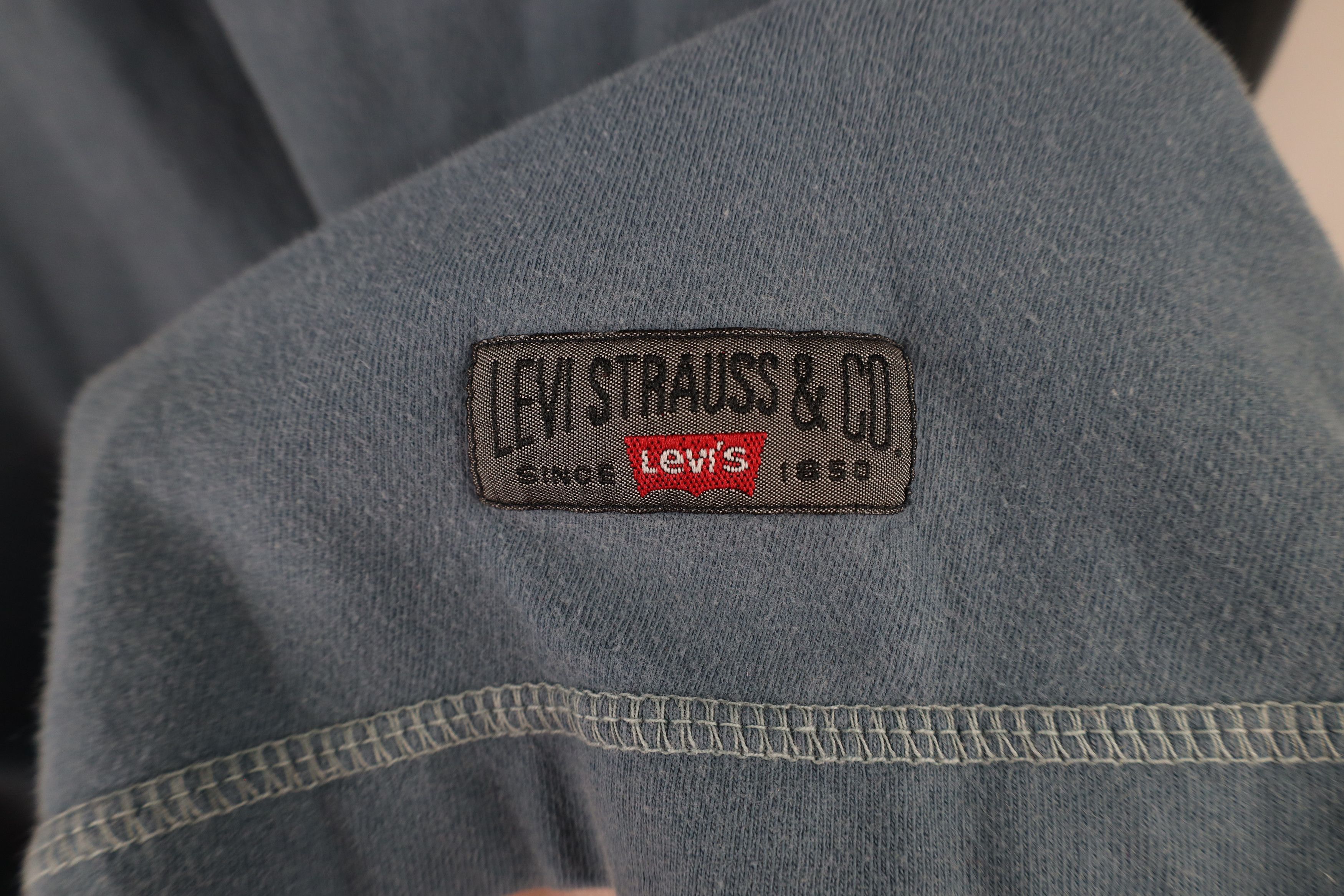 Levi's × Vintage Vintage 90s Levis Baggy Fit Ribbed Henley T-Shirt Blue Size US M / EU 48-50 / 2 - 5 Thumbnail