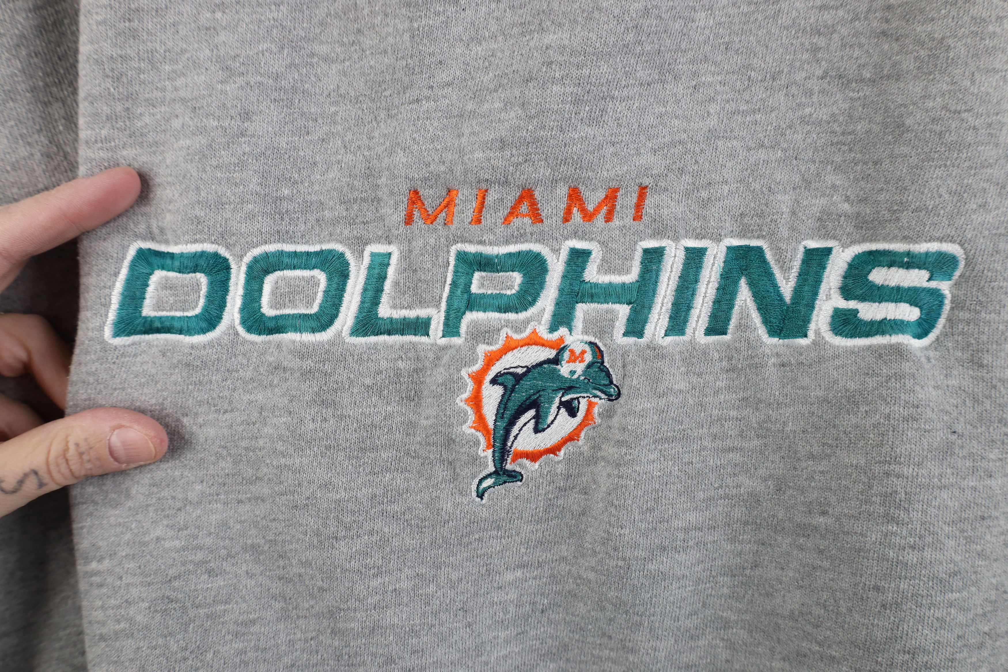 Vintage Vintage 90s Miami Dolphins Football Crewneck Sweatshirt Gray Size US XL / EU 56 / 4 - 4 Thumbnail