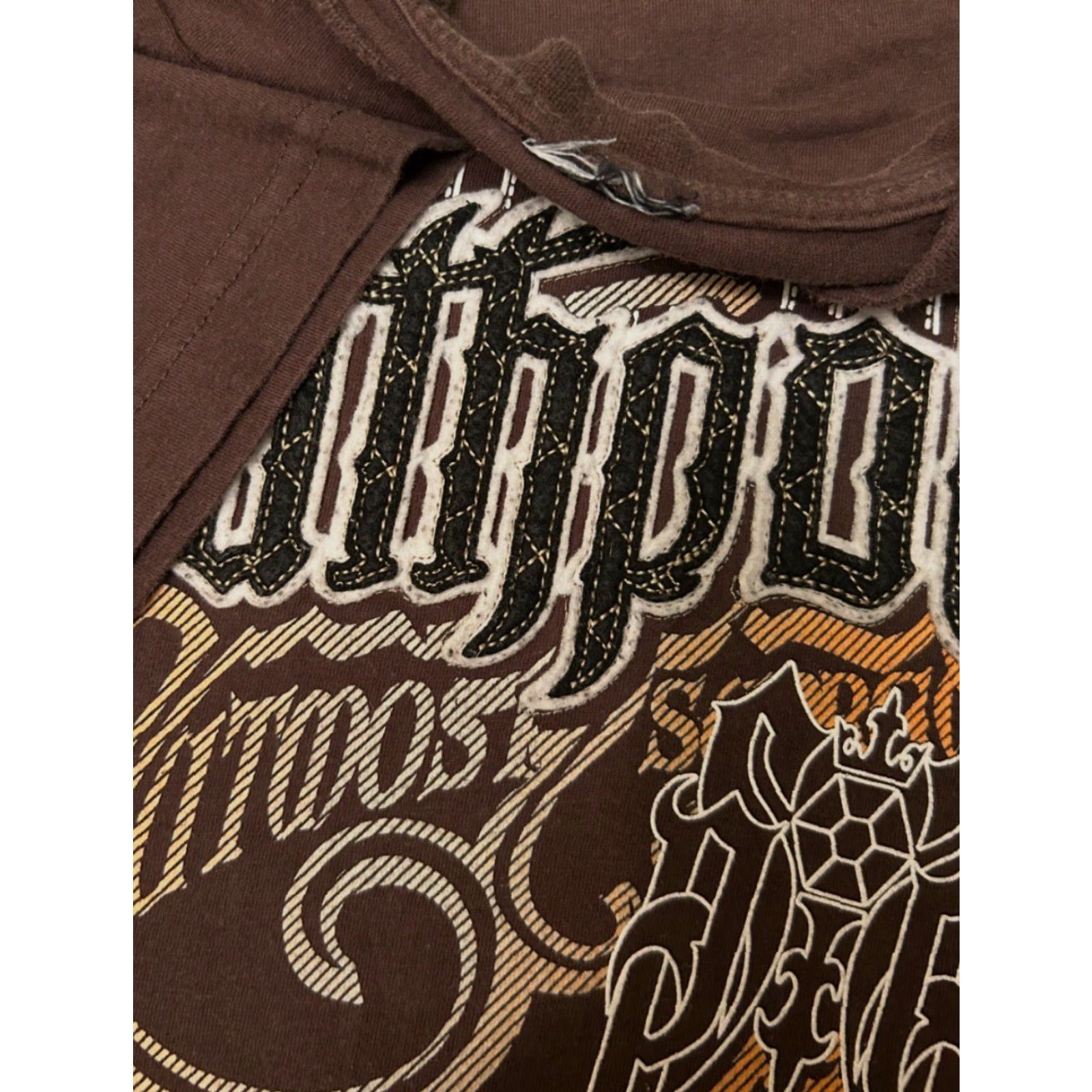 Southpole VINTAGE Southpole T-Shirt MMA Hip Hop Grunge Y2K 90s Classic Logo Brown Sz L Mens Size US L / EU 52-54 / 3 - 2 Thumbnail