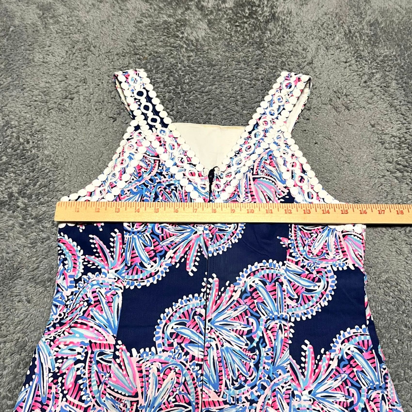 Lilly Pulitzer Lilly Pulitzer Dress Womens 6 Makayla Shift Lace Floral Short Blue Dress Mens? Size M / US 6-8 / IT 42-44 - 4 Thumbnail