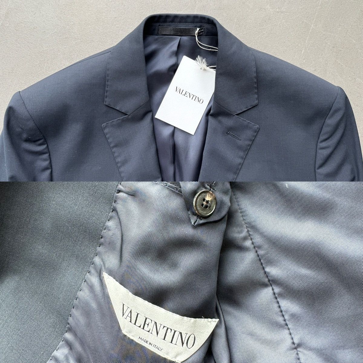 Valentino Valentino France Made in ITALY Men Tailor Fit Dark Navy Suit Size 44S - 13 Thumbnail