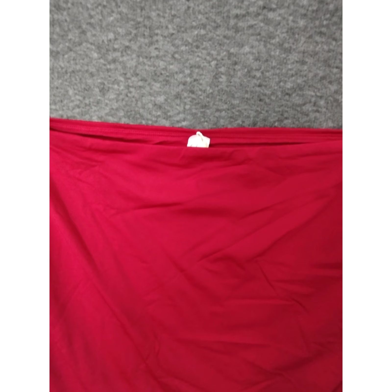 Vintage Toluca Swim NYX Ruched Swim Skirt/Coverup M Berry Red Nylon Spandex Solid Beach Flower Womens Cover Skirt 90s? Size ONE SIZE - 3 Thumbnail
