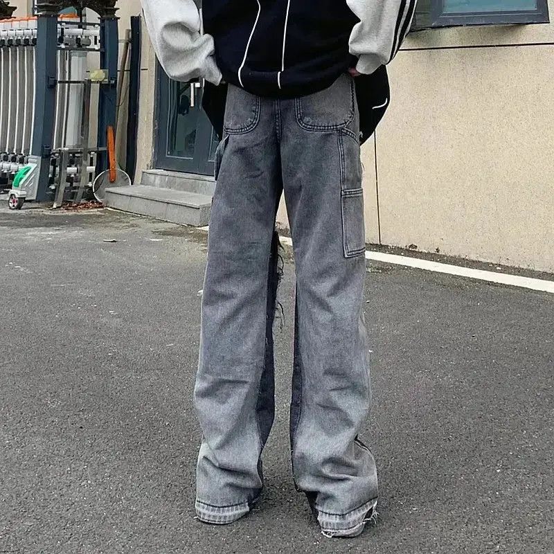 Japanese Brand Y2K Leg Ripped Denim Stacked Jeans Size US 32 / EU 48 - 3 Thumbnail
