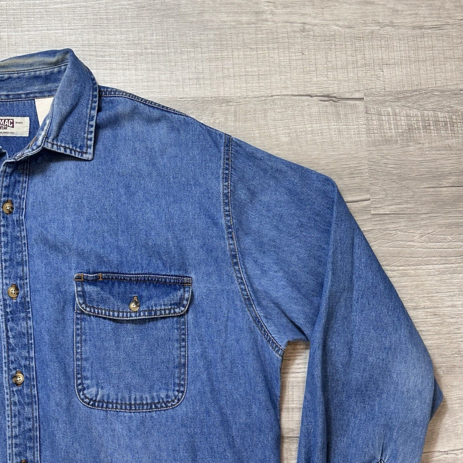 Big Mac Vintage Big Mac Shirt Mens XL Tall Denim Button Up Workwear Size US XL / EU 56 / 4 - 4 Thumbnail