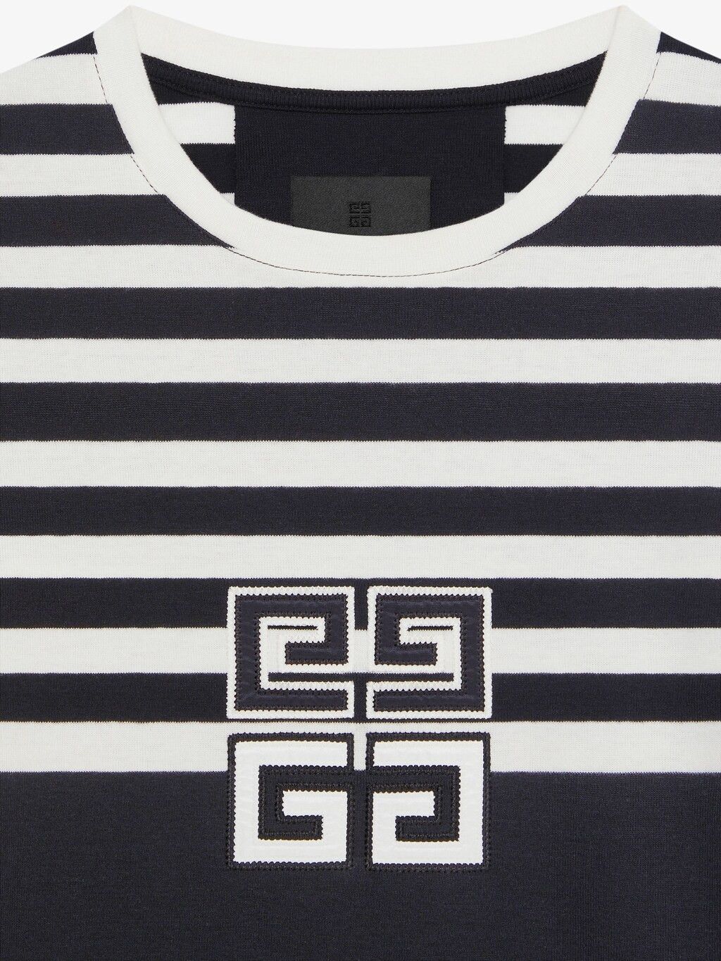 Givenchy o1w1db10325 Ringer T-Shirt in Black/White Size L / US 10 / IT 46 - 2 Thumbnail