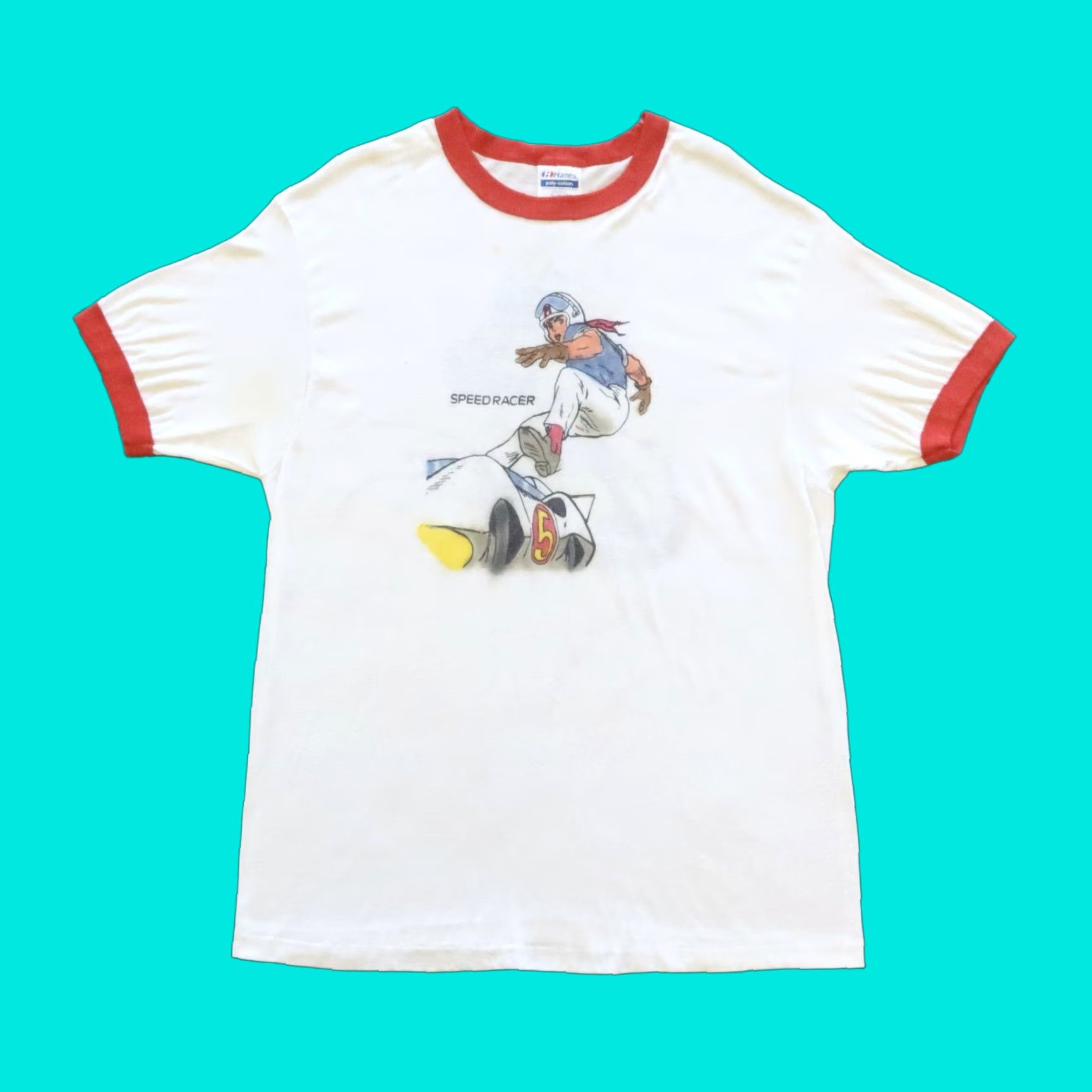 Vintage VINTAGE Speed Racer T-Shirt Shirt XL White Mens Size US XL / EU 56 / 4 - 1 Thumbnail