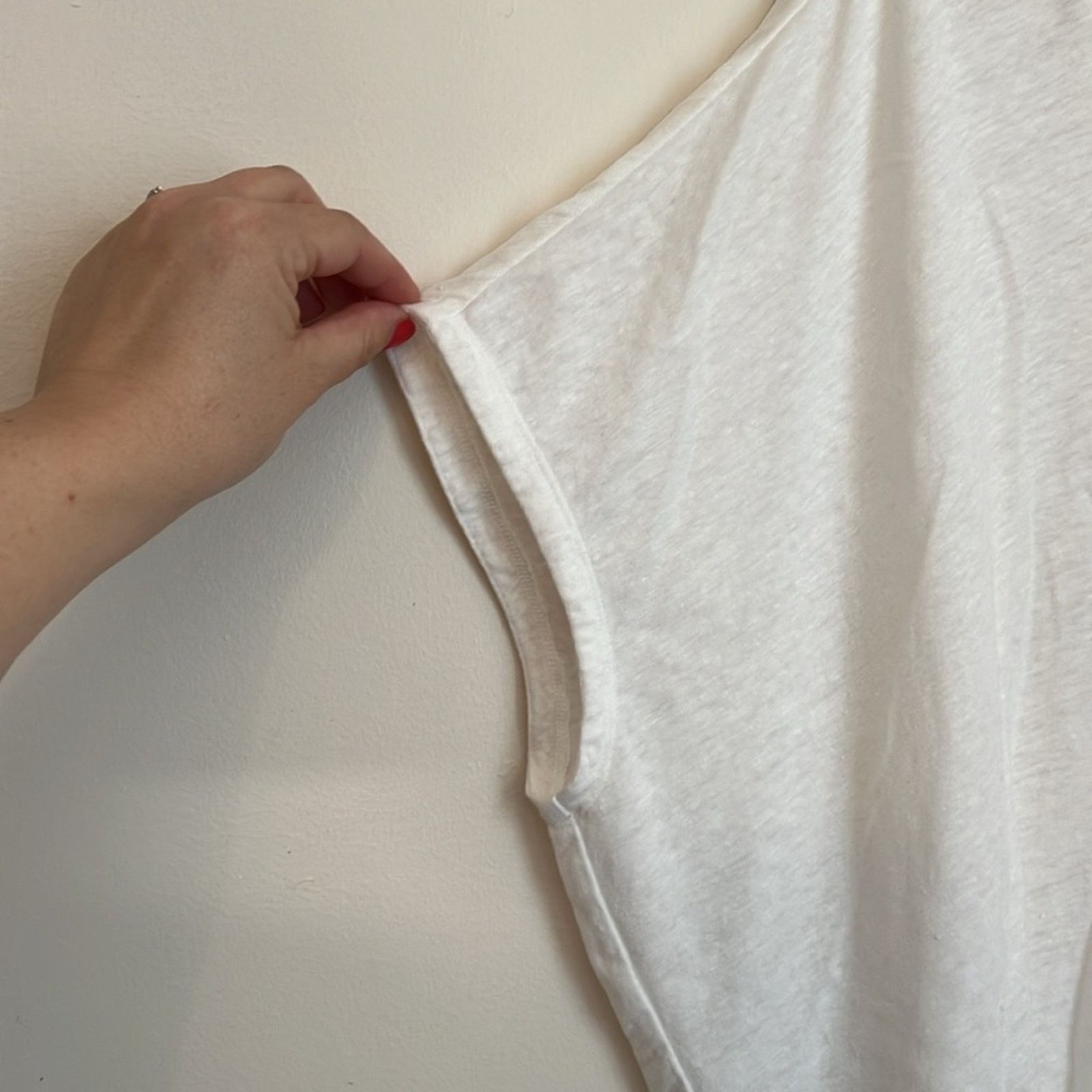 J.McLaughlin J. McLaughlin White Linen Sleeveless Oversized Top Size L / US 10 / IT 46 - 4 Thumbnail