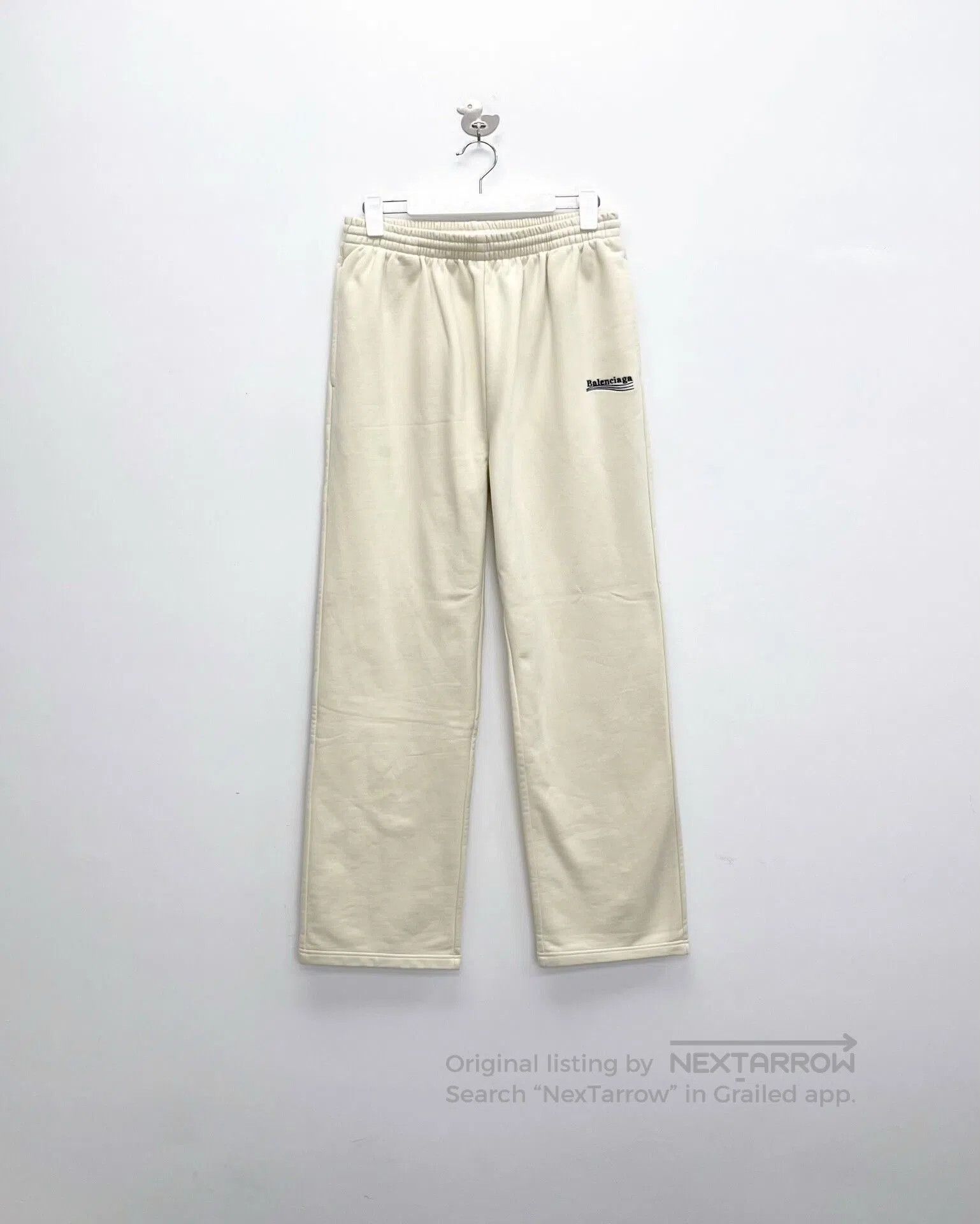 Balenciaga Balenciaga Embroidered Logo Long Pants in Beige. Size US 32 / EU 48 - 1 Thumbnail