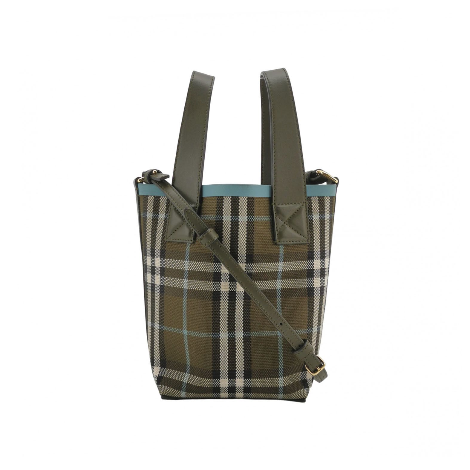 Burberry Check Canvas Crossbody Bag Size One Size in Green, Women's