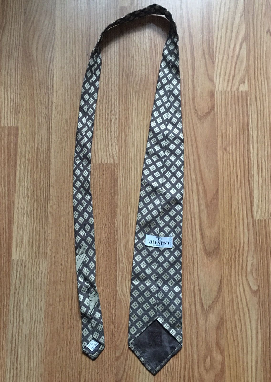 Valentino Valentino Cravatte Geometric Print Silk Mens Tie Size ONE SIZE - 9 Thumbnail
