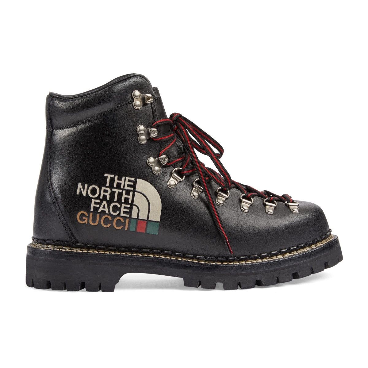 The North Face x Gucci - Authenticated Boots - Leather Red Plain for Men, Never Worn