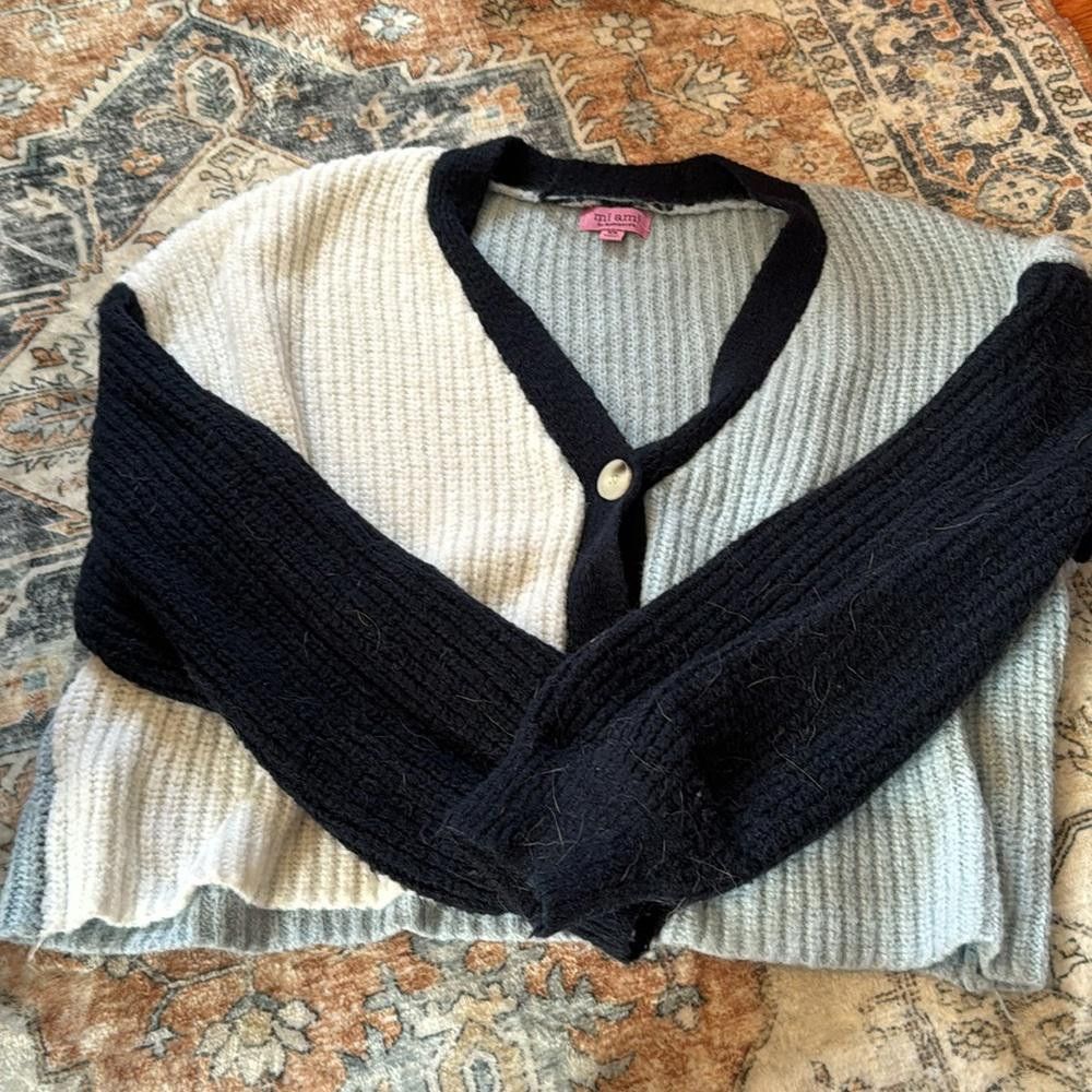 Designer FRANCESCA'S Dream Colorblock Short Cardigan Size XS / US 0-2 / IT 36-38 - 4 Thumbnail