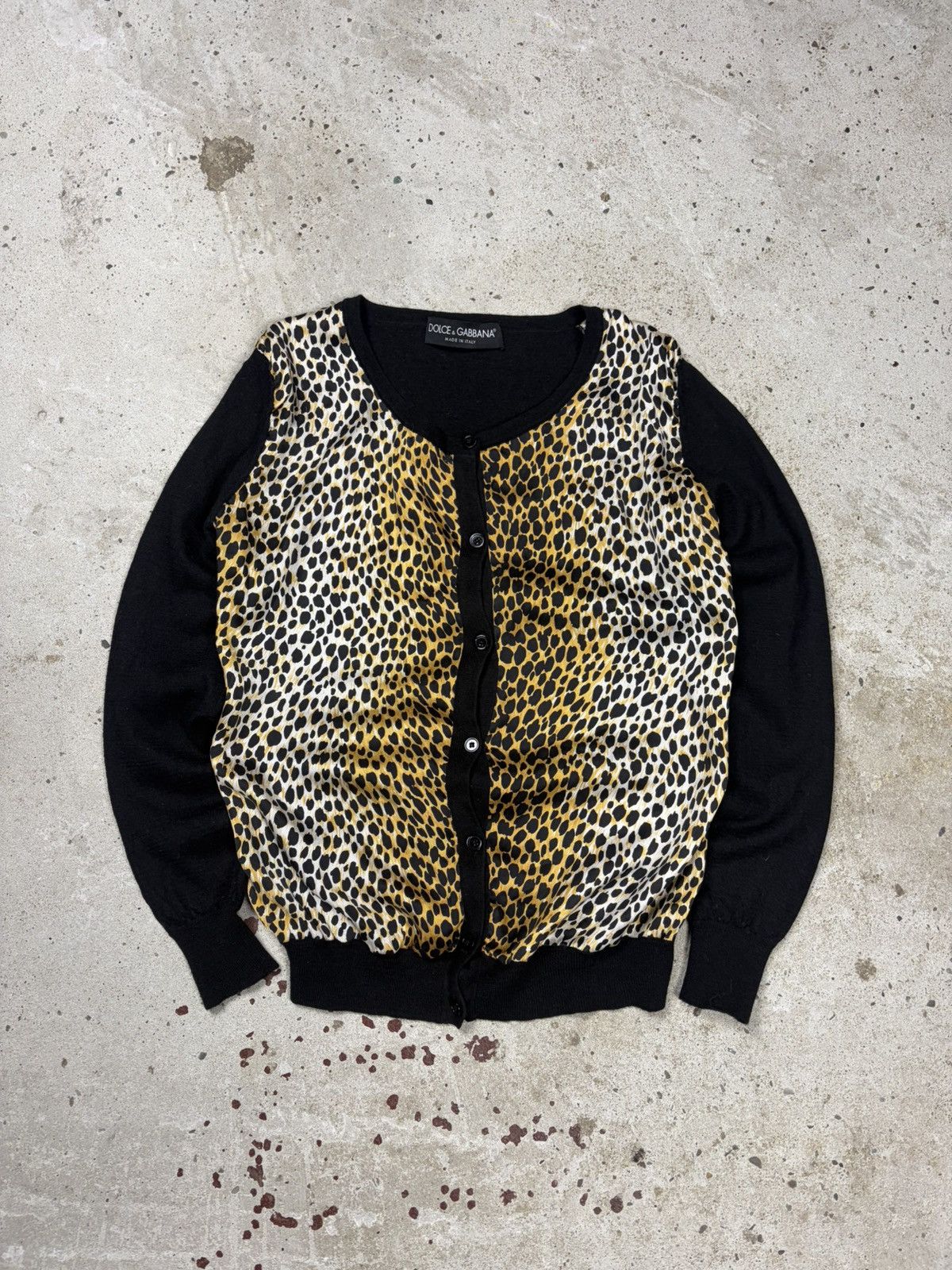 Dolce & Gabbana Dolce & Gabbana Leopard Print Silk & Wool Cardigan Sweater Size S / US 4 / IT 40 - 1 Thumbnail