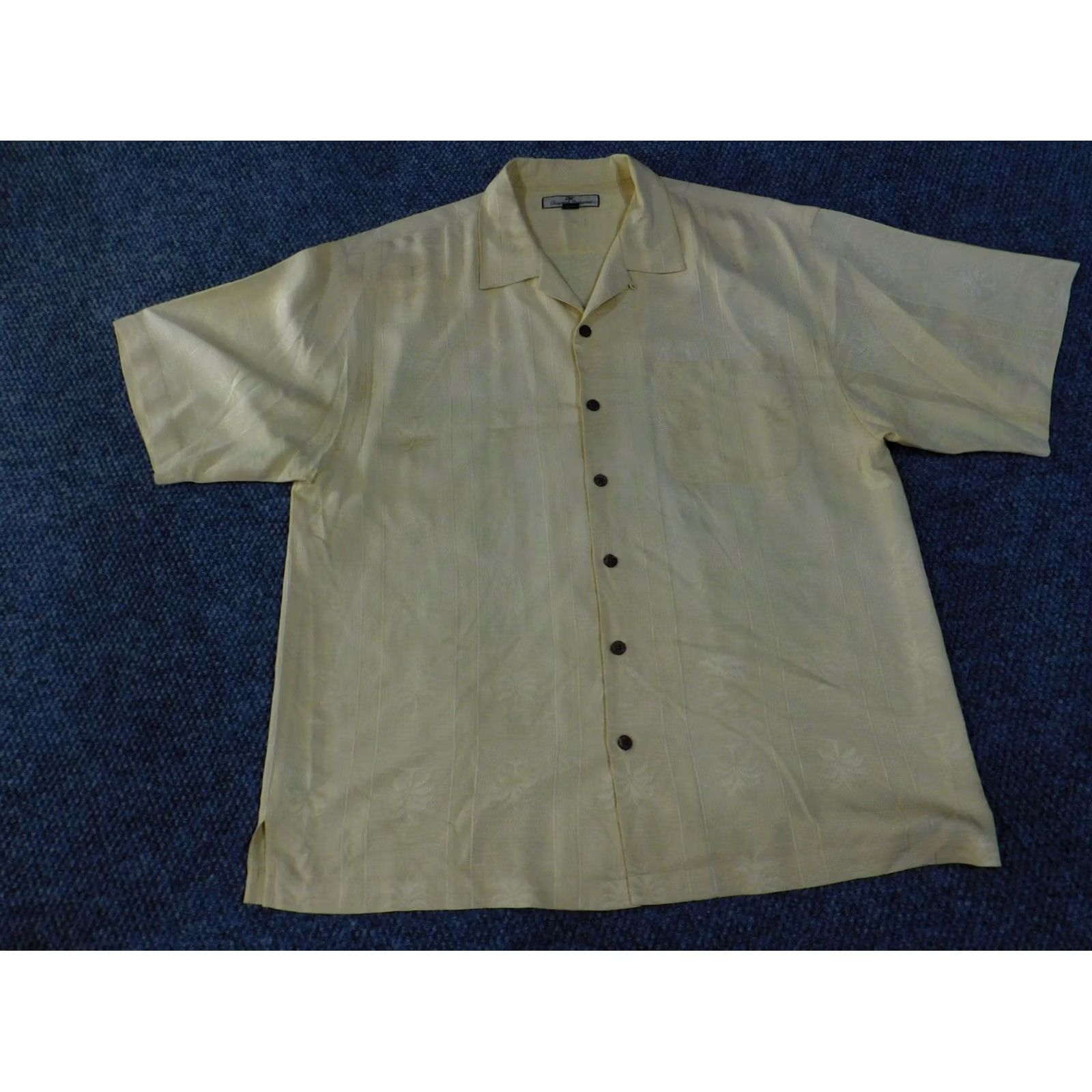 Tommy Bahama Tommy Bahama Shirt Mens XL Yellow Silk Tropical Casual Button Front Short Sleeve Size US XL / EU 56 / 4 - 3 Thumbnail