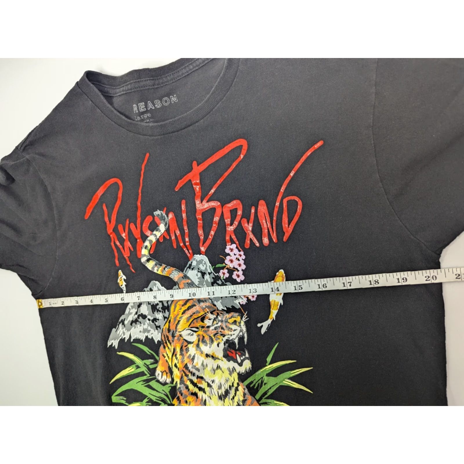 Reason Reason Brand World Tour Tiger Shirt Mens Large Short Sleeve Black T-Shirt Size US L / EU 52-54 / 3 - 5 Thumbnail