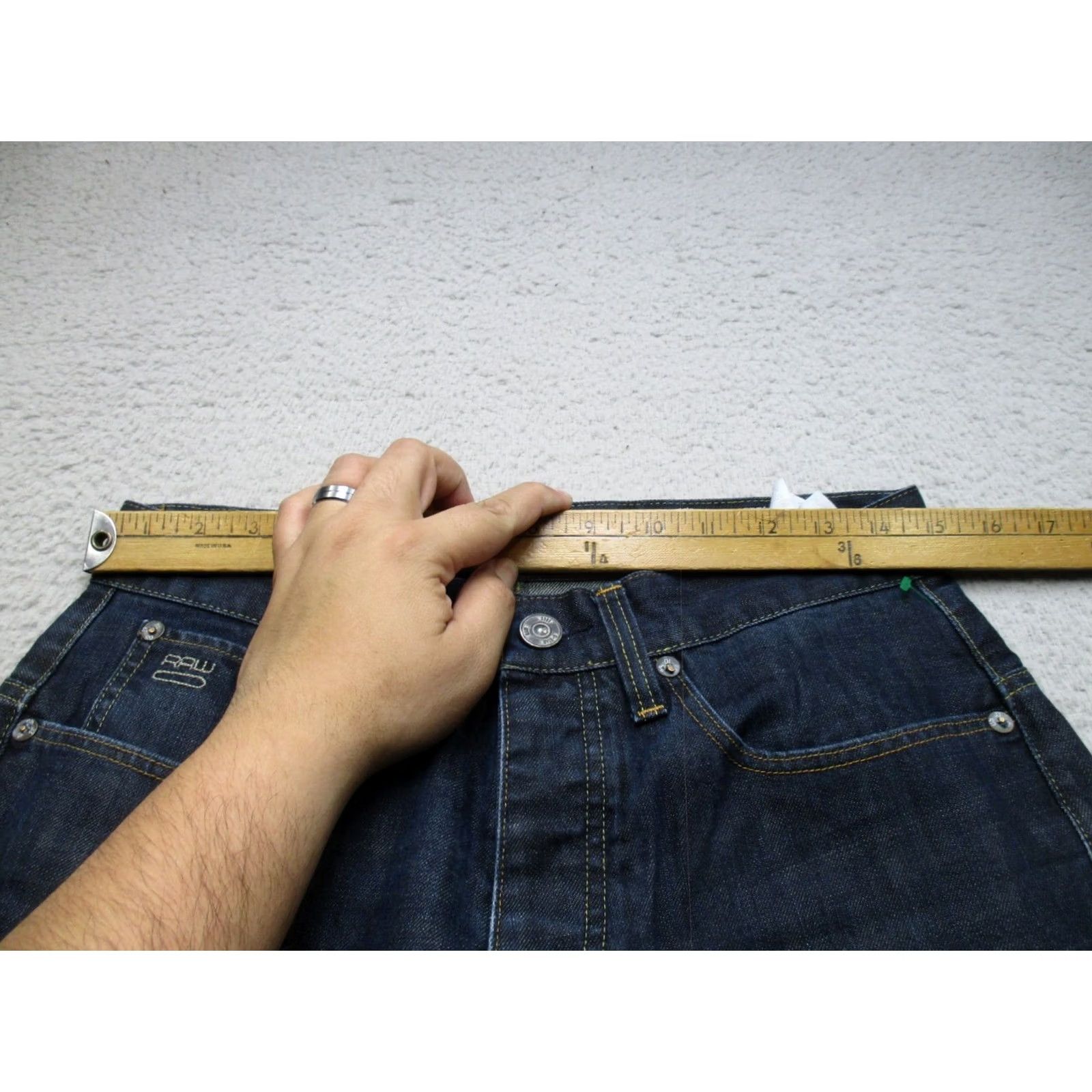 G-Star G Star Jeans Mens 30 Blue 3301 Straight Blue Raw Denim Casual Preppy Size US 30 / EU 46 - 3 Thumbnail