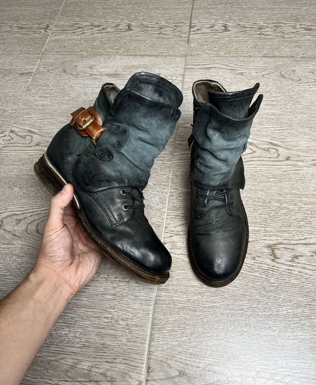 A.S.98 A.S 98 Avant Garde Leather Ankle Biker Belted Boots Women’s Size US 7 / IT 37 - 8 Thumbnail