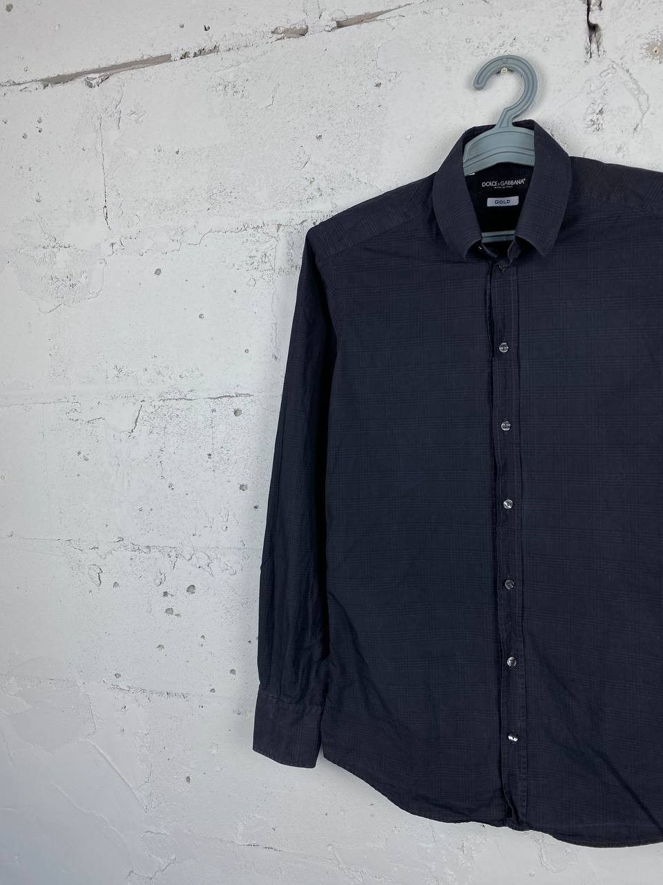 Dolce & Gabbana × Vintage DG Vintage Dolce&Gabbana Gold Made in Italy Check Shirt Size US S / EU 44-46 / 1 - 3 Thumbnail