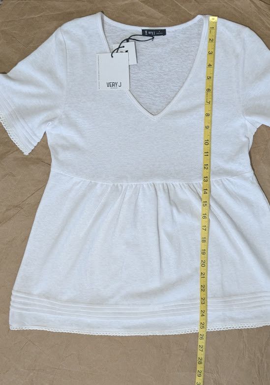 Other Very J white babydoll NWT size S top Size S / US 4 / IT 40 - 4 Thumbnail