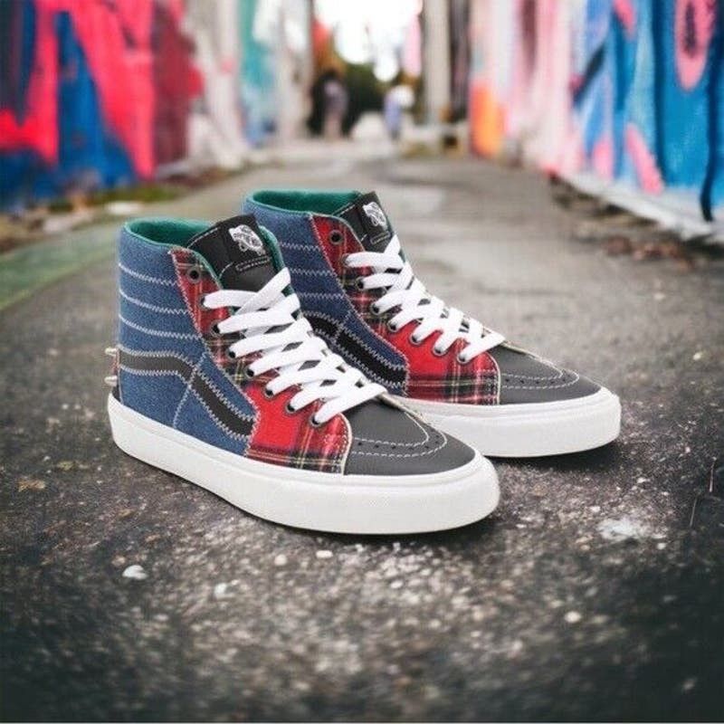 image of Vans Womens Sk8 Hi Tartan Daze Sneaker Shoes Size 7.5