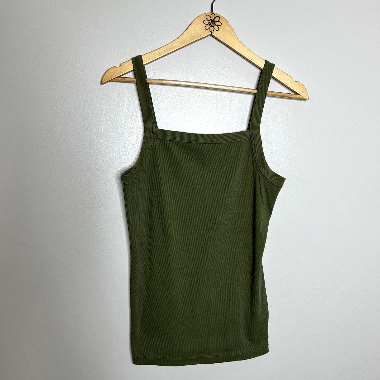Old Navy Old Navy Green Ribbed Slim Fit Tank Top Size L / US 10 / IT 46 - 4 Thumbnail