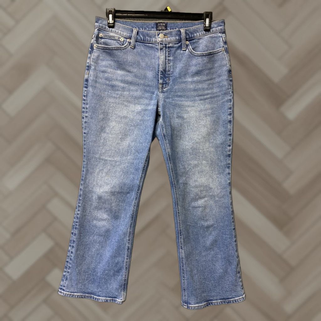 J.Crew J.CREW Wide-Leg Crop Jeans Denim /160-34 Women 34x24 Blue Cotton Blend Stretch Regular Spring Jeans Womens Size 24" / US 00 / IT 34 - 1 Thumbnail