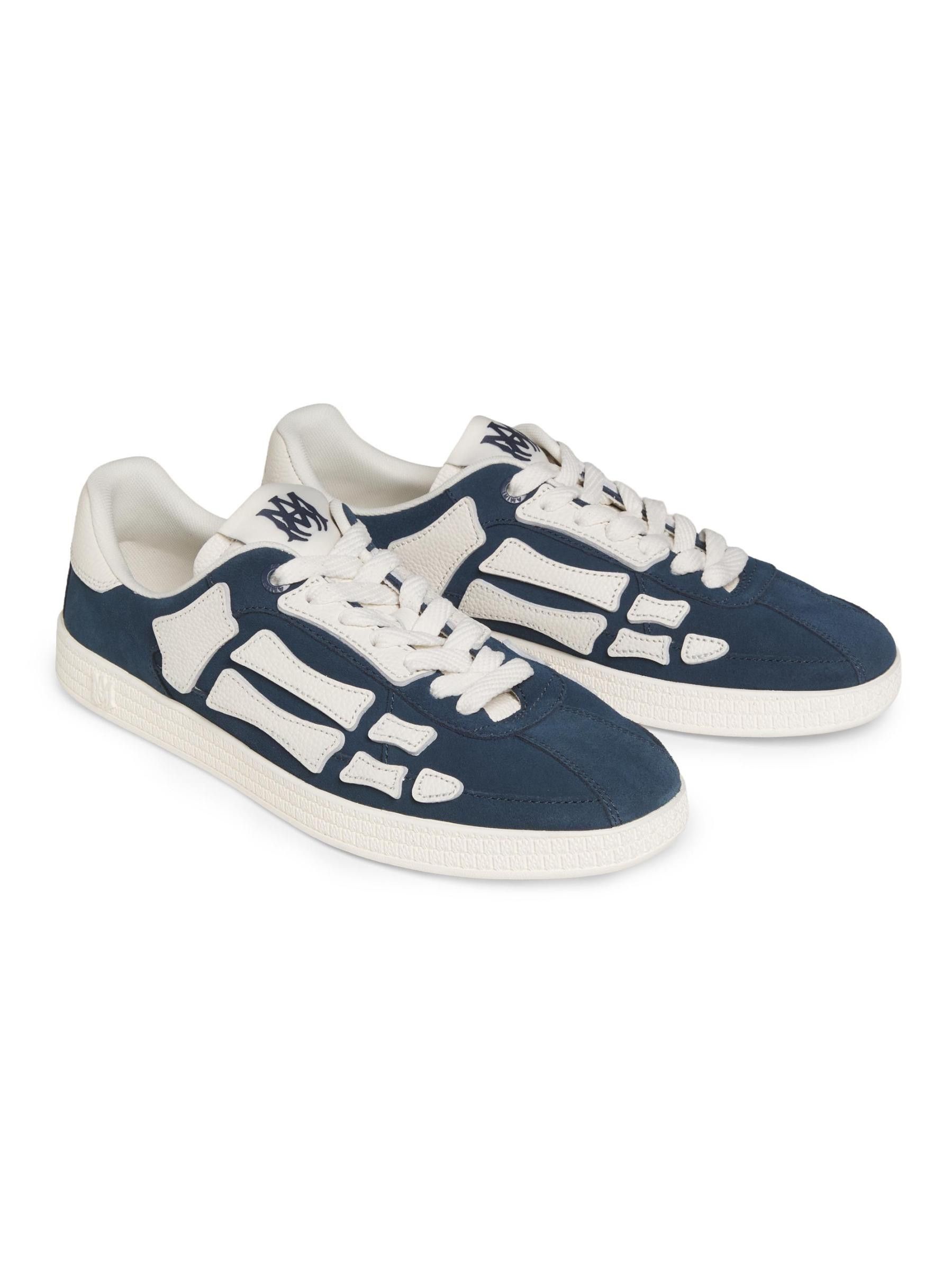 Amiri os11x1225 Pacific Bones Leather Sneakers in Blue/White Size US 11 / EU 44 - 2 Thumbnail