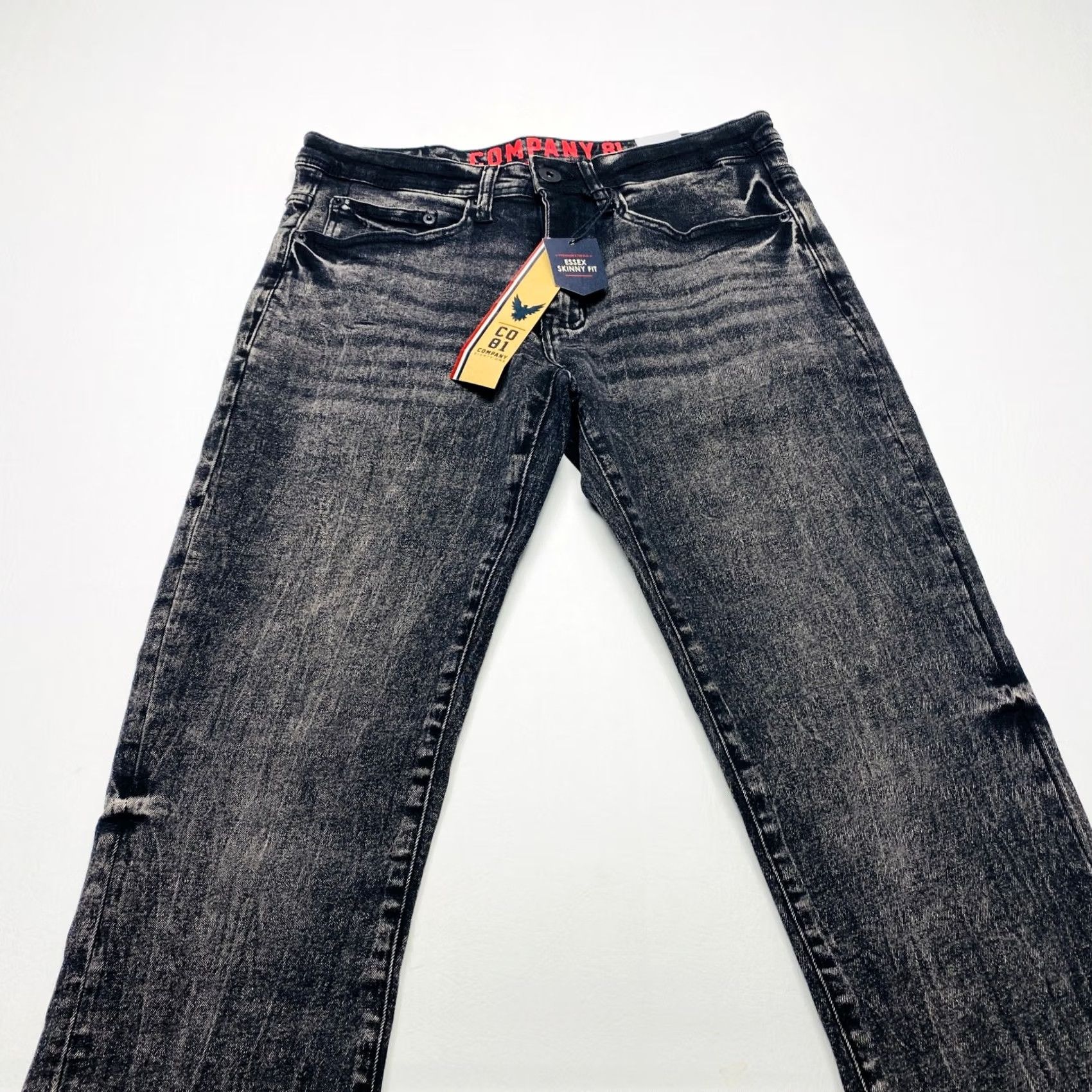 Denime Company 81 Jeans Mens 29x30 Black Denim Cotton Straight 90s Stretch Y2K NEW Size US 29 - 3 Thumbnail