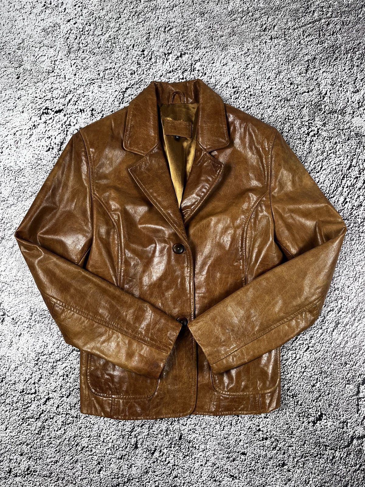 Leather Vintage Y2K Leather jacket avant garde aviator coat XL Size XL / US 12-14 / IT 48-50 - 2 Thumbnail