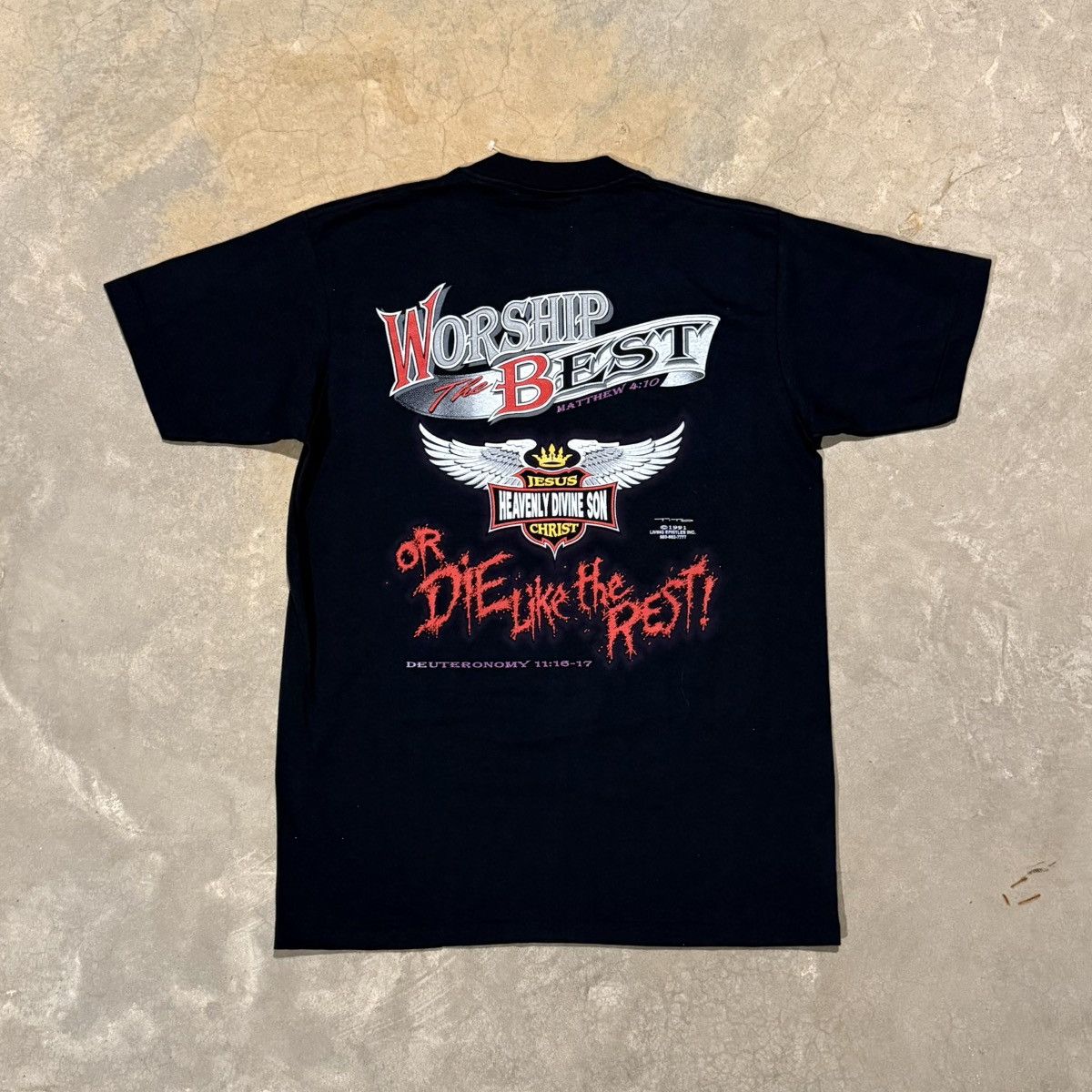 Vintage Deadstock Vintage 1991 Living Epistles Born To Die Jesus Tee Size US L / EU 52-54 / 3 - 10 Thumbnail