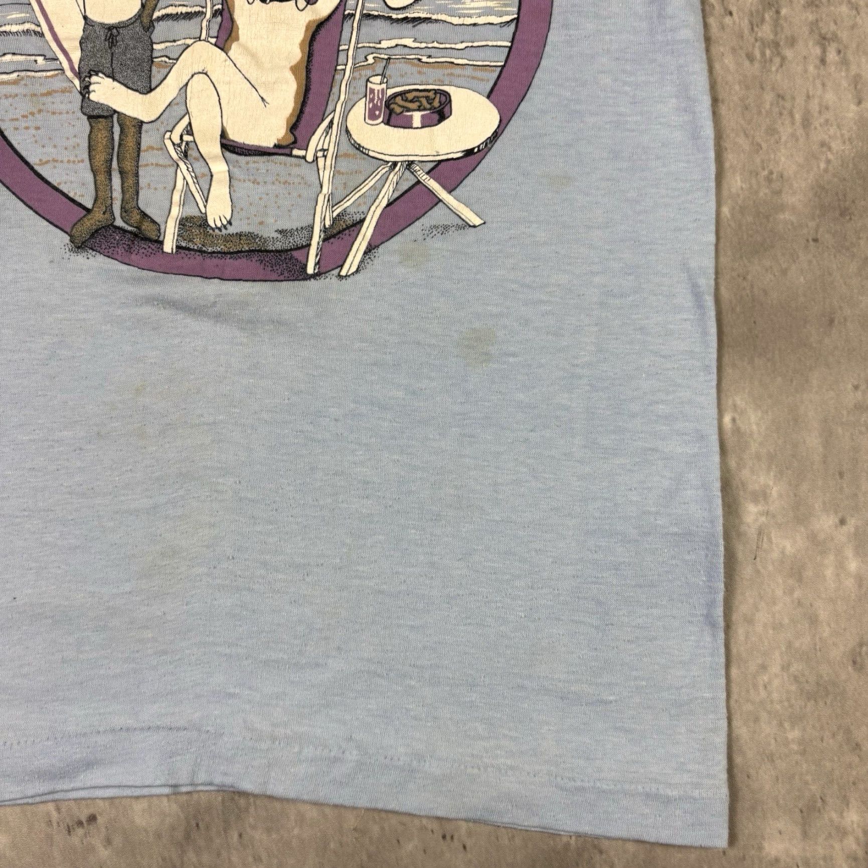 Vintage VINTAGE Laid Back Beach Surf T Shirt Blue Single Stitch size Small 80s 90s USA Size US S / EU 44-46 / 1 - 5 Thumbnail
