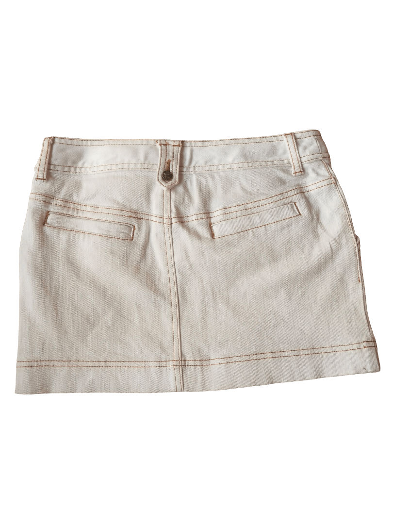 Hysteric Glamour Buona Giornata White Denim Mini Skirt Japan S Size 27" / US 4 / IT 40 - 3 Thumbnail