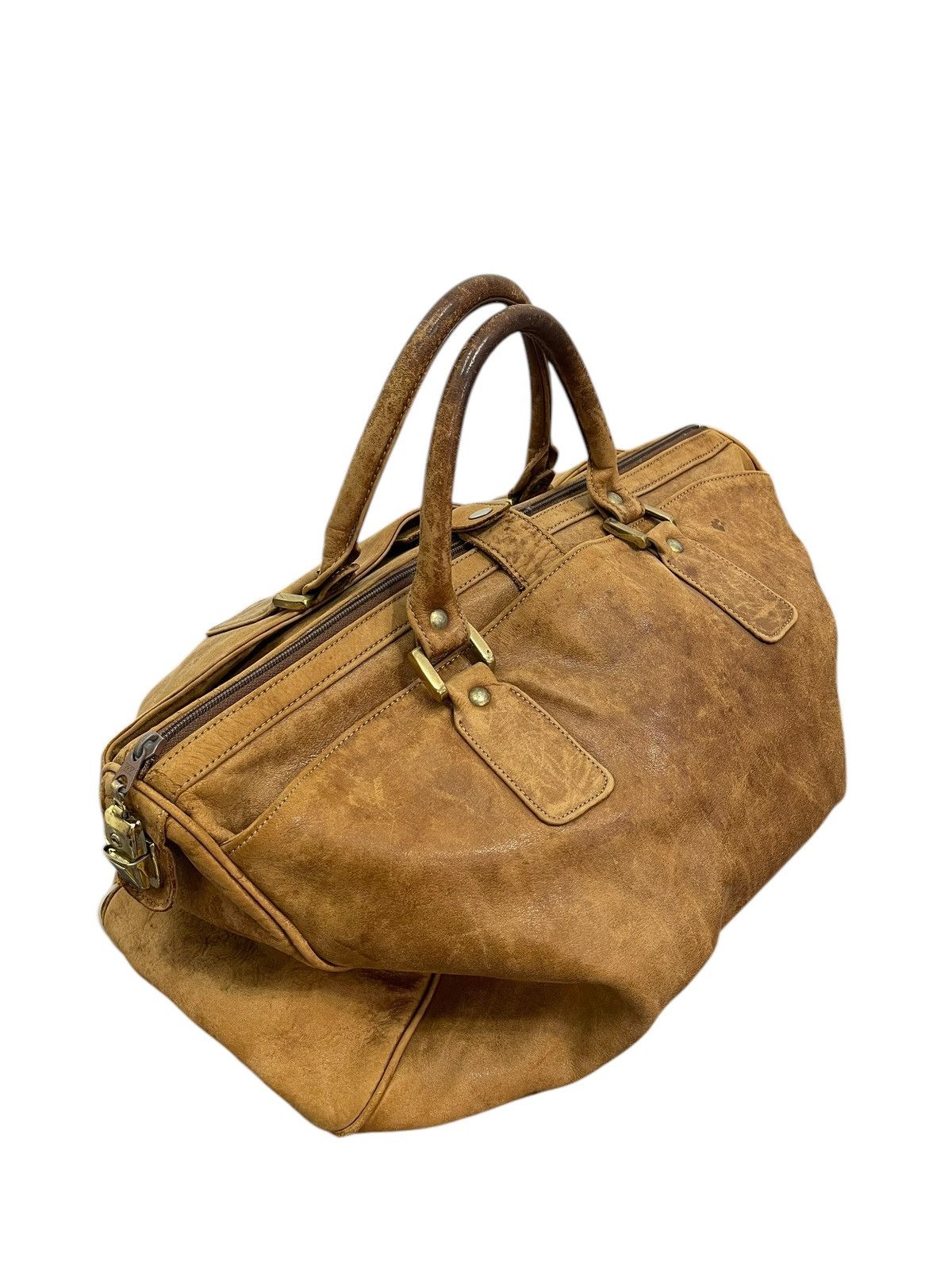 Genuine Leather Full Leather Patina Unknown Japan Vtg 80s Duffle Bag 1🟩6 Size ONE SIZE - 4 Thumbnail