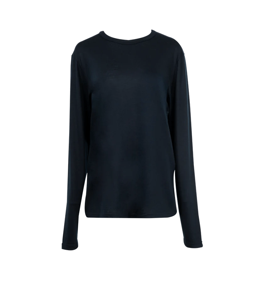 Gabriela Hearst o1h1sh11225 Pacific Long Sleeve Tee in Dark Blue Size M / US 6-8 / IT 42-44 - 1 Thumbnail